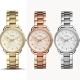 Buy Shop Fossil Tailor Gold Dial Gold Steel Strap Watch for Women - ES4263 USA Online