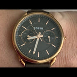 Buy Shop Fossil Tailor Grey Dial Grey Leather Strap Watch for Women - ES3913 USA Online