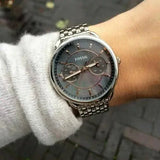 Buy Shop Fossil Tailor Mother of Pearl Black Dial Silver Steel Strap Watch for Women - ES3911 USA Online
