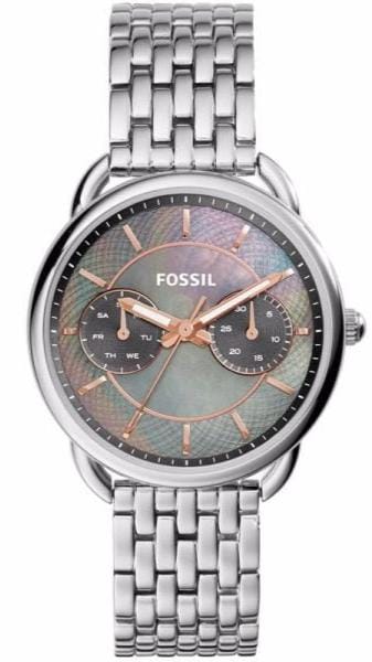 Buy Shop Fossil Tailor Mother of Pearl Black Dial Silver Steel Strap Watch for Women - ES3911 USA Online