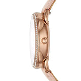 Buy Shop Fossil Tailor Quartz White Dial Pink Leather Strap Watch for Women - ES4393 USA Online