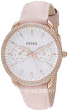 Buy Shop Fossil Tailor Quartz White Dial Pink Leather Strap Watch for Women - ES4393 USA Online