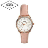 Buy Shop Fossil Tailor Quartz White Dial Pink Leather Strap Watch for Women - ES4393 USA Online