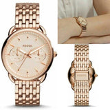 Buy Shop Fossil Tailor Rose Gold Dial Rose Gold Stainless Steel Strap Watch for Women - ES3713 USA Online