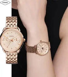 Buy Shop Fossil Tailor Rose Gold Dial Rose Gold Stainless Steel Strap Watch for Women - ES3713 USA Online