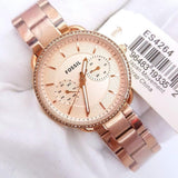 Buy Shop Fossil Tailor Rose Gold Dial Rose Gold Steel Strap Watch for Women - ES4264 USA Online