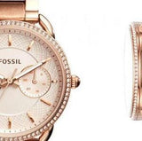 Buy Shop Fossil Tailor Rose Gold Dial Rose Gold Steel Strap Watch for Women - ES4264 USA Online
