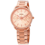 Buy Shop Fossil Tailor Rose Gold Dial Rose Gold Steel Strap Watch for Women - ES4264 USA Online