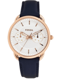 Buy Shop Fossil Tailor White Dial Blue Leather Strap Watch for Women - ES4260 USA Online