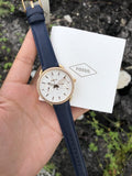 Buy Shop Fossil Tailor White Dial Blue Leather Strap Watch for Women - ES4394 USA Online