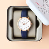 Buy Shop Fossil Tailor White Dial Blue Leather Strap Watch for Women - ES4394 USA Online
