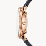 Buy Shop Fossil Tailor White Dial Blue Leather Strap Watch for Women - ES4394 USA Online