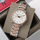 Buy Shop Fossil Tailor White Dial Two Tone Steel Strap Watch for Women - ES4396 USA Online