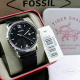 Buy Shop Fossil The Commuter Black Dial Black Leather Strap Watch for Men - FS5406 USA Online