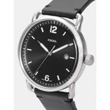 Buy Shop Fossil The Commuter Black Dial Black Leather Strap Watch for Men - FS5406 USA Online