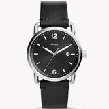 Buy Shop Fossil The Commuter Black Dial Black Leather Strap Watch for Men - FS5406 USA Online