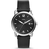 Buy Shop Fossil The Commuter Black Dial Black Leather Strap Watch for Men - FS5406 USA Online