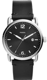Buy Shop Fossil The Commuter Black Dial Black Leather Strap Watch for Men - FS5406 USA Online