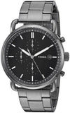 Buy Shop Fossil The Commuter Black Dial Grey Steel Strap Watch for Men - FS5400 USA Online