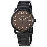 Buy Shop Fossil The Commuter Brown Dial Black Steel Strap Watch for Men - FS5277 USA Online