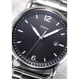 Buy Shop Fossil The Commuter Black Dial Silver Steel Strap Watch for Men - FS5391 USA Online
