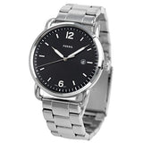 Buy Shop Fossil The Commuter Black Dial Silver Steel Strap Watch for Men - FS5391 USA Online