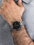 Buy Shop Fossil The Commuter Black Dial Silver Steel Strap Watch for Men - FS5399 USA Online