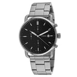 Buy Shop Fossil The Commuter Black Dial Silver Steel Strap Watch for Men - FS5399 USA Online