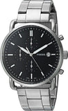 Buy Shop Fossil The Commuter Black Dial Silver Steel Strap Watch for Men - FS5399 USA Online