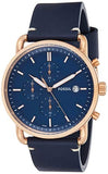 Buy Shop Fossil The Commuter Blue Dial Blue Leather Strap Watch for Men - FS5404 USA Online
