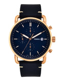 Buy Shop Fossil The Commuter Blue Dial Blue Leather Strap Watch for Men - FS5404 USA Online