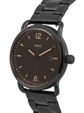 Buy Shop Fossil The Commuter Brown Dial Black Steel Strap Watch for Men - FS5277 USA Online