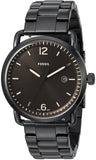 Buy Shop Fossil The Commuter Brown Dial Black Steel Strap Watch for Men - FS5277 USA Online