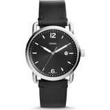 Buy Shop Fossil The Commuter Black Dial Black Leather Strap Watch for Men - FS5406 USA Online