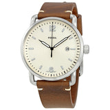 Buy Shop Fossil The Commuter White Dial Brown Leather Strap Watch for Men - FS5275 USA Online