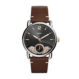 Buy Shop Fossil The Commuter Twist Black Dial Brown Leather Strap Watch for Men - ME1165 USA Online