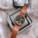 Buy Shop Fossil The Commuter Twist Black Dial Brown Leather Strap Watch for Men - ME1166 USA Online