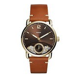 Buy Shop Fossil The Commuter Twist Black Dial Brown Leather Strap Watch for Men - ME1166 USA Online