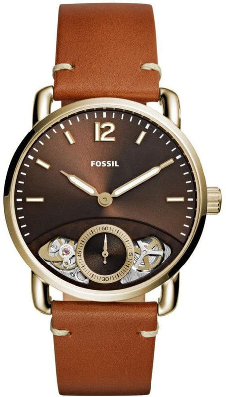 Buy Shop Fossil The Commuter Twist Black Dial Brown Leather Strap Watch for Men - ME1166 USA Online