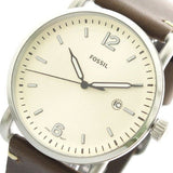 Buy Shop Fossil The Commuter White Dial Brown Leather Strap Watch for Men - FS5275 USA Online