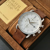Buy Shop Fossil The Commuter White Dial Brown Leather Strap Watch for Men - FS5402 USA Online