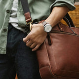 Buy Shop Fossil The Commuter White Dial Brown Leather Strap Watch for Men - FS5402 USA Online
