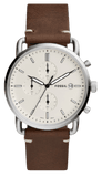 Buy Shop Fossil The Commuter White Dial Brown Leather Strap Watch for Men - FS5402 USA Online
