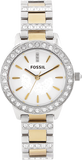 Buy Shop Fossil Jesse Crystals White Dial Two Tone Steel Strap Watch for Women - ES2409 USA Online