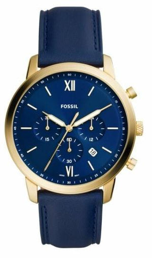 Buy Shop Fossil The Minimalist 3H Analog Blue Dial Blue Leather Strap Watch for Men - FS5789 USA Online