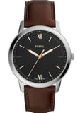 Buy Shop Fossil The Minimalist 3H Black Dial Brown Leather Strap Watch for Men - FS5464 USA Online
