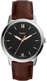 Buy Shop Fossil The Minimalist 3H Black Dial Brown Leather Strap Watch for Men - FS5464 USA Online