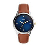 Buy Shop Fossil The Minimalist 3H Blue Dial Brown Leather Strap Watch for Men - FS5499 USA Online
