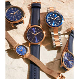Buy Shop Fossil The Minimalist 3H Analog Blue Dial Blue Leather Strap Watch for Men - FS5789 USA Online