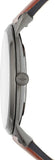 Buy Shop Fossil The Minimalist 3H Grey Dial Brown Leather Strap Watch for Men - FS5479 USA Online